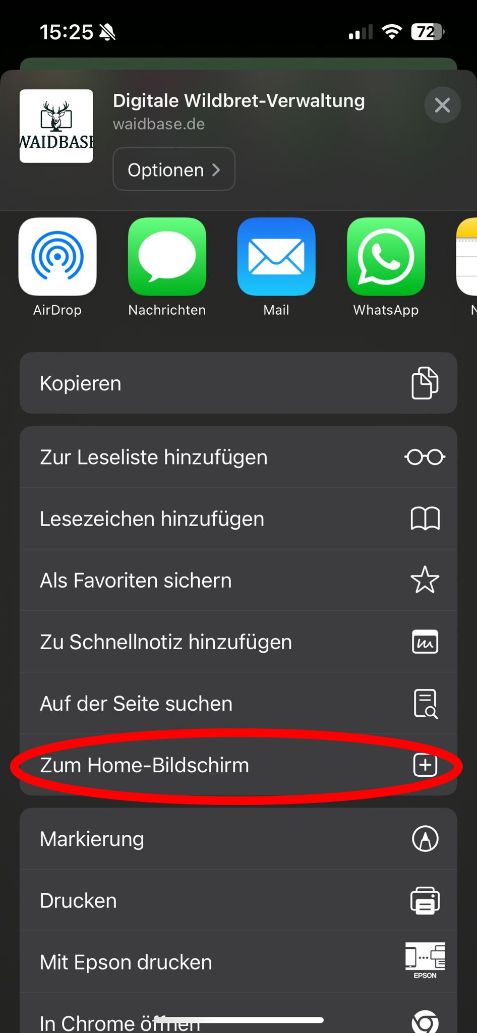Iphone Homebildschirm hinzufügen