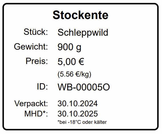 Schleppwild Verwaltung