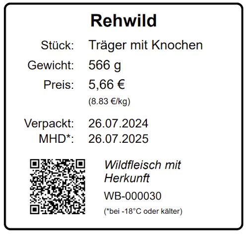 QR Code Label zum Kleben