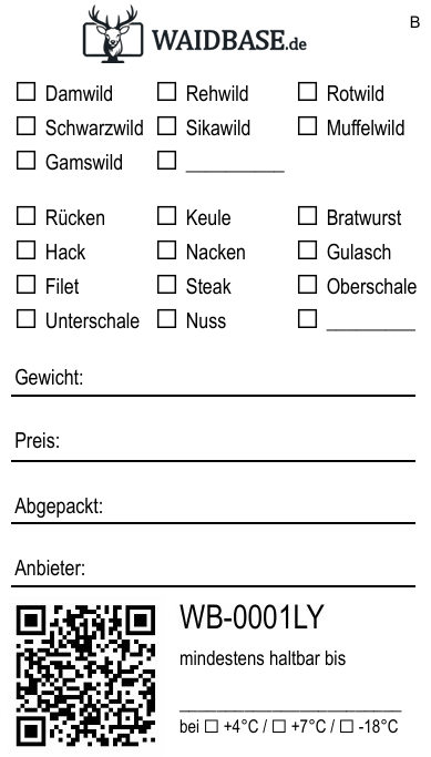 Wildaufkleber Schaltenwild zum Ankreuzen groß